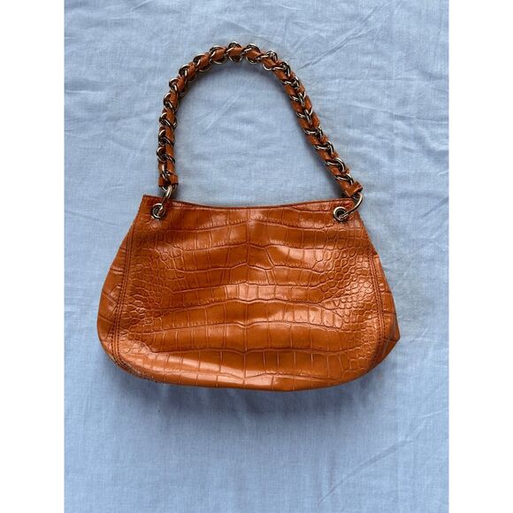 Antonio Melani Burnt Orange Crocodile Embossed 100% Leather Purse/Handbag - Picture 5 of 7